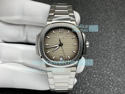 3K Patek Philippe Nautilus Ladies 7118 Watch Stainless Steel Grey Dial 35MM